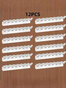 3/6/12 Pack Wall Mounted Clear Acrylic Jewelry Storage Hooks, Durable Polished Plastic Multi-Purpose Jewelry Hanger Organizer For Necklaces Earrings Rings Bracelets, Space Saving Wall Hanging Jewelry Rack For Bathroom, Ideal Gift Option - Multicolor - View 10