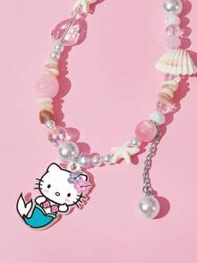 HELLO KITTY AND FRIENDS | SHEIN 時尚可愛卡通狗壓克力手工串珠手機鏈 手機掛繩 手機吊飾 - 彩色 - 查看 3