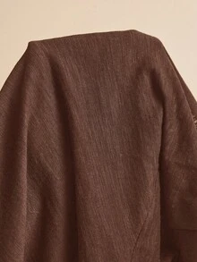 Freevana 女款大尺碼夏季休閒素色鏤空短袖T恤 - 咖啡棕 - 查看 7