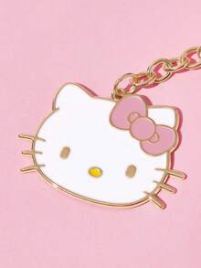 HELLO KITTY AND FRIENDS | SHEIN 可愛粉色紗布鑰匙圈，女孩愛心扣環，珠飾包包吊飾 - 淺粉色 - 查看 3