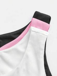 SHEIN BASICS 3件組女款無袖圓領純色修身針織連身衣 夏季居家休閒基本款 白色、淺粉色、黑色 - 粉色 - 查看 6