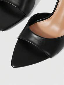 Sleekvia Sandalias de tacón alto para mujer con tacón de aguja puntiagudo, simples, cómodas y elegantes, zapatos para ir al trabajo - Negro - Ver 6