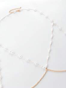 MidnightGlam 1pc Women's Sexy Collarbone Chain Sexy Body Chain Delicate Jewelry - Gold - View 4