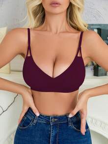SHEIN 女款無縫內衣，1件裝 - 玫瑰紅 - 查看 3