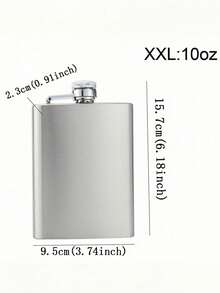1pc Silver Stainless Steel Outdoor Camping Portable Hip Flask For Liquor - Silver - View 7