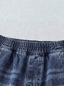 EMERY ROSE EMERY ROSE Quần jean denim size lớn phong cách thường ngày giặt wash cài cúc bên hông - Rửa trung bình - Xem 7