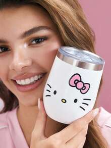 HELLO KITTY AND FRIENDS | SHEIN 360ml/12oz 不鏽鋼保溫杯，防漏杯蓋，適用熱飲/冷飲，適合大多數杯架，送禮首選 - 白色 - 查看 1