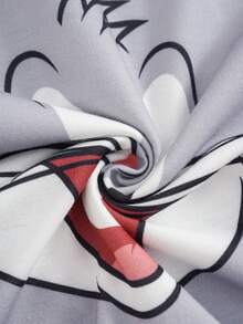 LOONEY TUNES X SHEIN رومبير بغطاء رأس مطبوع برسومات كرتونية للبنات الصغيرات - رمادي - مشاهدة 7