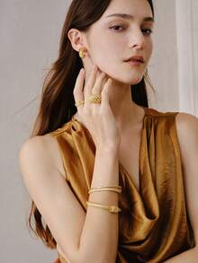 Opalesca 18K Gold-Plated Fashionable Exquisite Design Ring - Yellow Gold - View 7