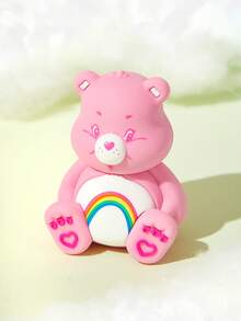 SHEIN X Care Bears 1個熊形Q字裝飾品，桌面擺飾，禮物 - 粉色 - 查看 2