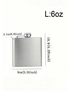 1pc Silver Stainless Steel Outdoor Camping Portable Hip Flask For Liquor - Silver - View 8