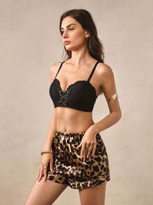 Hourtrue 1pc Women Front Closure Lace Bra With Underwire, Sexy & Comfortable Lift And Support Bra - Black - View 4