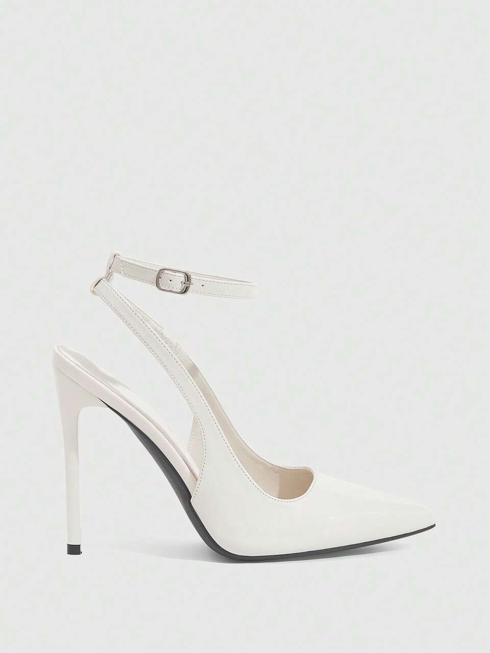 CUCCOO SZL Women Shoes Women's Off-White Pointed Stiletto Sexy Dinner Party Women's High Heel Shoes Back Ankle Strap Slingback Shoes Women's Shoes Fall Shoes