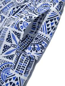 CoralVoy Shorts de playa para vacaciones con estampado integral para hombres - Celeste - Ver 5