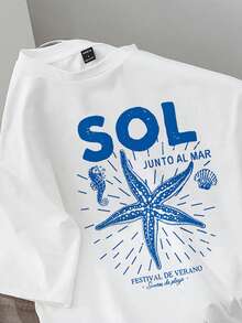 Manfinity Hypemode Kaos Pria dengan Slogan, Cocok untuk Pakaian Kasual Sehari-hari dan Liburan. - Putih - View 2