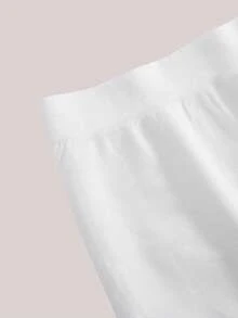 Veilyse Women's Mid Waist Elastic Boxer Shorts Safety Shorts Seamless Panties Solid Boxer Briefs Under The Skirt Panties Comfy Female Underwear Lingeries Breathable Soft Skin-Friendly Traceless Underpants Flat Corner Pants White Plain Ribbed Kintted Hipsters BoyShorts ‌Panties Seamless Shortie Panty Daily Casual Wear - White - View 4