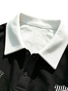 Manfinity EMRG Camisa polo de ajuste regular con bloques de color, rayas y patchwork para hombres - Multicolor - Ver 3