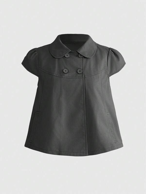 ROMWE Kawaii Sommer-Outfits für Frauen Abschluss Vintage Academy Peter-Pan-Kragen süße lässige Damenbluse
