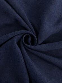 SHEIN Frenchy Celana Panjang Musim Panas Longgar Wanita Ukuran Besar, Biru Tua untuk Musim Gugur - Biru - View 4