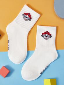 SHEIN | PAW Patrol 3雙棉製可愛卡通男孩透氣柔軟彈性短襪，加強腳趾與腳跟耐穿，適合學校與日常穿著，白色，四季通用 - 白色 - 查看 4