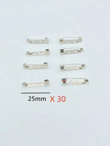 30/100 Pcs Silver Brooch Pin Backs - Heavy Duty Locking Clasps For DIY Jewelry Making, Craft Badges, Wedding Name Tags & Sewing Projects - Secure Safety Pin Backs With Brass Clasp, Multi-Purpose Fasteners For Corsages, Boutonnieres & Fabric Accessories - Multicolor - View 12
