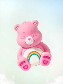 SHEIN X Care Bears 1個熊形Q字裝飾品，桌面擺飾，禮物 - 粉色 - 查看 5