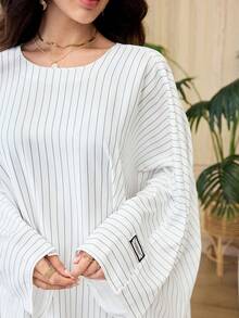 Al Najma 春夏條紋修身時尚休閒通勤日常百搭懶人女裝洋裝 - 彩色 - 查看 4