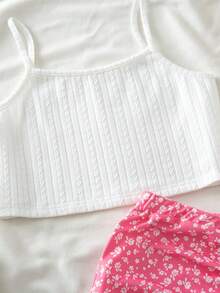 Emery Rose Kids Emery Rose Kids 女童碎花两件套，吊带背心和百褶裙，夏季 - 粉色 - 查看 6