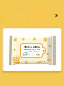10PCS Lemon Packaging Mini Wet Wipes Portable Pack 10 Sheets Travel Size Disposable Face Cleaning Tissues For Party Date Picnic Camping Travel Use Cute Fruit Design - multicolor - View 10