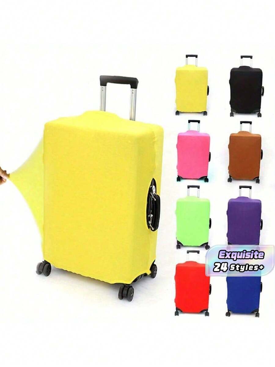 1 Pc Thick Elastic Luggage Cover, Suitable For 18-28 Inch Suitcases, Dust-Proof Travel Accessory - Multicolor - View 1
