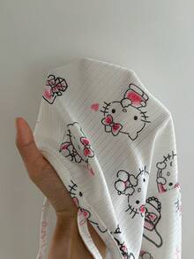ZzzCrew HELLO KITTY AND FRIENDS | SHEIN Co-Branded Printed Camisole & Long Pants Knit Jacquard Pajama Set - White - View 8