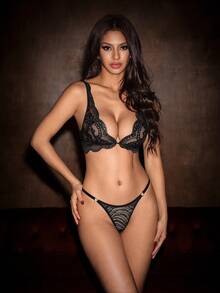 Bella Beso Sexy Breathable Animal-Print G-String, Rave - Black - View 6