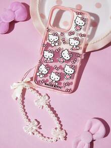 HELLO KITTY AND FRIENDS | SHEIN 卡通圖案粉色手機殼附掛繩，防摔保護 11-17 手機殼 - 彩色 - 查看 2