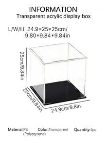 Transparent Acrylic Display Boxes, Available In 11 Sizes, Diy Assembly, Suitable For Displaying Models, Building Blocks, Crafts, And Souvenirs, And Providing Dust Protection. - 5mm Black PVC Base - View 22
