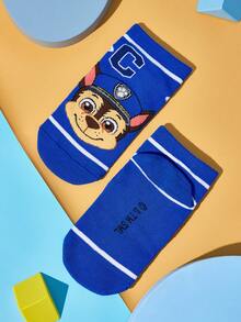 SHEIN | PAW Patrol 3雙純棉柔軟透氣吸濕兒童襪，鮮豔色彩與可愛卡通圖案，中性款，適合所有人 - 雜色 - 查看 3