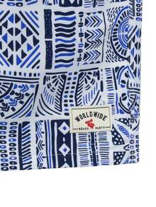 CoralVoy Shorts de playa para vacaciones con estampado integral para hombres - Celeste - Ver 4
