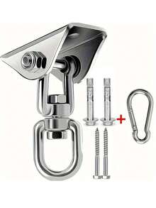 6pcs/Set 304 Stainless Steel Hammock Hardware Kit - Rust-Proof And Durable Swing Hooks - Multifunctional, Easy-Install Swivel Hook Design For Hammocks, Yoga, Punching Bags, Swing Accessories - Multicolor - View 2