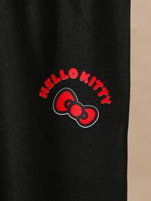 HELLO KITTY AND FRIENDS | SHEIN 女童圓領蝴蝶結印花長袖運動衫與長褲套裝，適合外出、購物與日常穿著 - 彩色 - 查看 6
