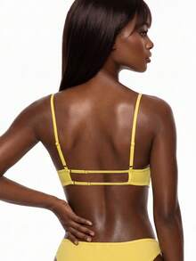 Rest Era 1pc Women's Full Lace Wireless Bra - Yellow - View 2