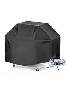 [Ry Red Line Grill Cover] Outdoor Barbecue Grill Cover, Uv-Resistant Oxford Fabric Gas Grill Cover With Adjustable Hem, Compatible With Multiple Brands, Available In 6 Sizes - Black - View 1