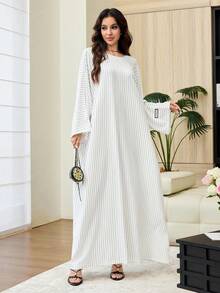 Al Najma 春夏條紋修身時尚休閒通勤日常百搭懶人女裝洋裝 - 彩色 - 查看 8