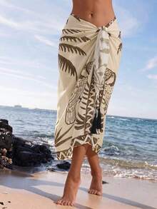 Swim Vcay Women's Coconut Print Casual Beach Cover-Up Skirt - Multicolor - View 3