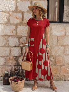 EMERY ROSE Women Back To School Casual Dresses,Polka Dot Dress - Multicolor - View 3