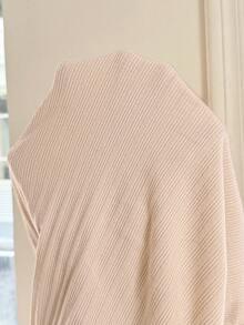 SHEIN 孕妇夏季休闲度假纯色褶皱修身吊带连衣裙 - 卡其色 - 查看 5
