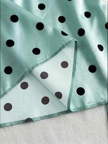 INAWLY Plus Size Women's Summer Casual Polka Dot Print Backless Halter Neck Top - Blue - View 5