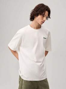 Vaulklash Men Letter & Cartoon Graphic Tee For Summer, Couple Things - White - View 4