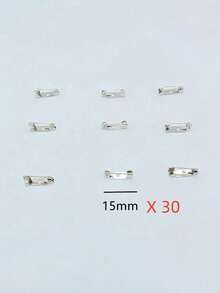 30/100 Pcs Silver Brooch Pin Backs - Heavy Duty Locking Clasps For DIY Jewelry Making, Craft Badges, Wedding Name Tags & Sewing Projects - Secure Safety Pin Backs With Brass Clasp, Multi-Purpose Fasteners For Corsages, Boutonnieres & Fabric Accessories - Multicolor - View 13
