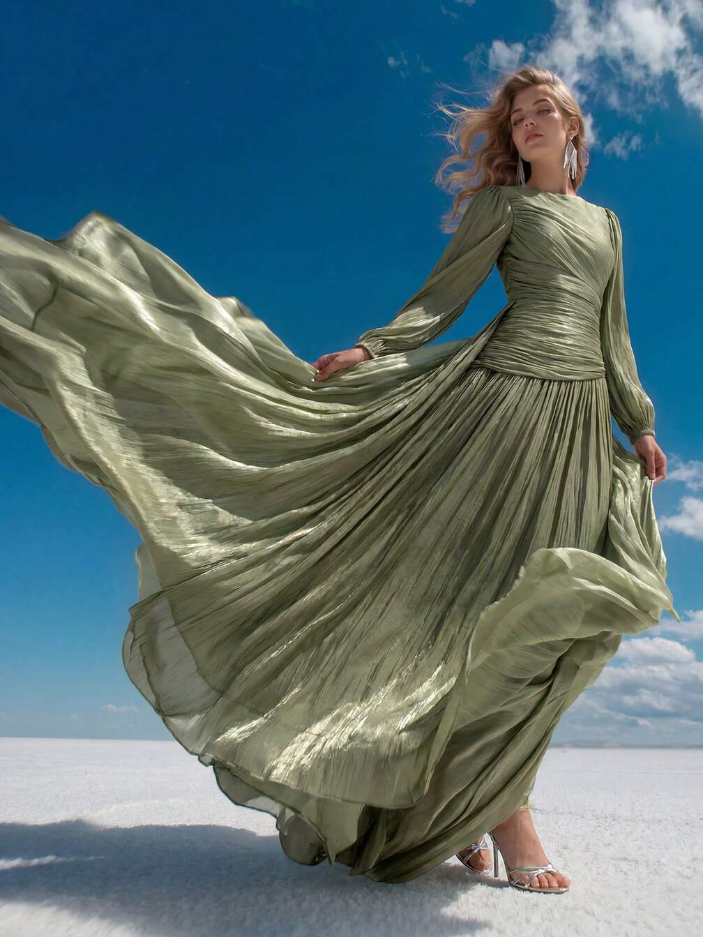 off the shoulder tulle dress Blue Princess Off-Shoulder Floral A-Line Long Prom US18 / Custom Color Color:WHT32/33 Please message us for An Impressed Look at new mds
