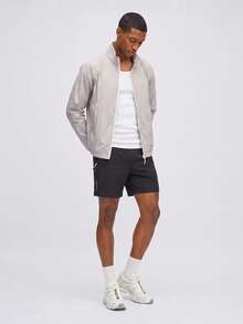 Nelvento Soul Boyfriend Style Men's Elastic Waist Sports Gym Shorts Jogger Shorts, Lightweight - Black - View 4