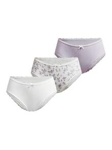Ocili 3pcs/Pack Floral Print Pure Cotton Knit Comfortable Women's Bud Decor Boxer Briefs - Multicolor - View 8
